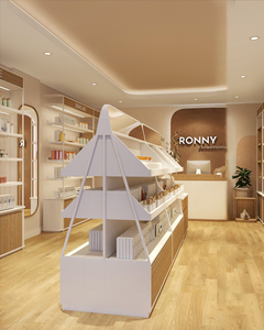 Custom Modern Wood Tone Cosmetic Store Interior Design & Cosmetics Store Furniture Cosmetic Store Props One-Stop Decoration - Product Image 6
