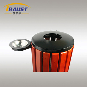 Traust 60L thép ngoài trời PS gỗ Thùng rác nhà máy Nhà cung cấp Nhà sản xuất thường vụ Cấu trúc thùng rác rác thải có thể bin - Product Image 2