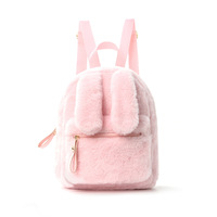 Sac à dos mignon à oreilles de lapin, haute qualité, blanc, noir, rose, sac à dos en peluche avec oreilles de lapin, sac à bandoulière pour enfants, sac à dos de dessin animé