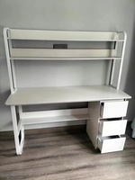 Fabrika fiyat özelleştirmek uzay tasarrufu siyah çelik çerçeve Mdf ahşap ev ofis masası masa çalışma ve çalışma için raflar ile