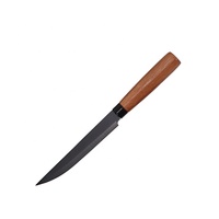 Ensemble de couteaux de cuisine en acier inoxydable à manche en bois multifonction de haute qualité 6 pièces/ensemble avec porte-couteau à meule
