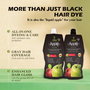 Tinta Professionale per <span class=keywords><strong>Capelli</strong></span> Neri Apple 500ml*2 Senza <span class=keywords><strong>Ammoniaca</strong></span> <span class=keywords><strong>con</strong></span> Estratti Erboristici, Copertura Permanente per <span class=keywords><strong>Capelli</strong></span> Grigi e Bianchi, Logo Personalizzabile - Product Image 1