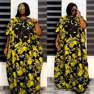 African Kaftans Loose Oversized Women Clothing Middle Eastern Plus Size Printed Long Robe Dress