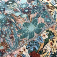Tissu jacquard en coton polyester personnalisé 6 couleurs, tissu floral pour ameublement, coussin, chemin de table, sac fourre-tout