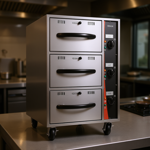 Vevor Commercial Electric Three Drawer Stainless Steel <b>Food</b> Warmer 1500W 3000W Manual Control Compact <b>Warming</b> Equipment - Product Image 2