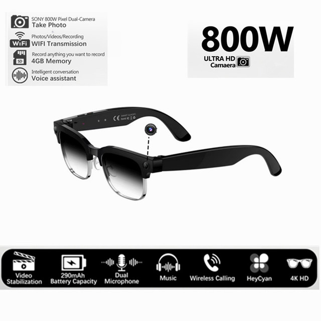 W630 Smart Glasses with Camera Video Recording AI Real TimeTranslation WiFi Transmission Photochromic Anti Blue Light Sunglasses