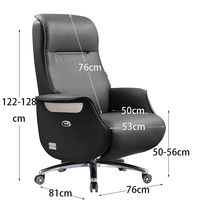 Chaise de bureau exécutive moderne en cuir véritable, repose-pieds automatique, pivotant électrique, ergonomique, réglable pour usage commercial