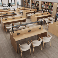 Bureau de lecture minimaliste moderne, table d'étude double face pour salles d'étude, table de bibliothèque avec cloison, personnalisation possible