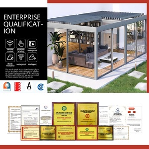 Arches motorisées rétractables en aluminium avec éclairage LED, pergola rétractable de luxe pour jardin, patio, balcon, designs élégants - Product Image 2
