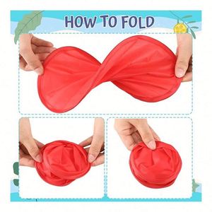 Ventilador de mano plegable de nailon con logotipo personalizado al por mayor, tipo disco volador redondo, para actividades al aire libre de niños - Product Image 5