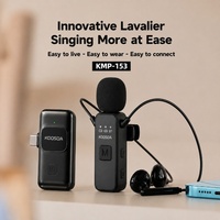 Microphone sans fil KMP-153 pour diffusion en direct, avec clip de col, bouton ANC ENC, mini microphone sans fil pour karaoké