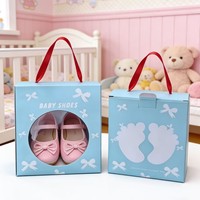 Boîte cadeau personnalisée portable en PVC transparent avec fenêtre pour chaussures de bébé princesse, chaussures pour tout-petits, chaussures pour enfants, boîte d'emballage