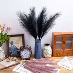 Herbe de la Pampa Artificielle CallaFloral, Violet Noir, 3 Sections Détachables, pour Décoration de Mariage et de Maison - Product Image 1