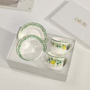 Nuevos Modelos de Juego de Tazas y Platos de Cerámica de Lujo, Taza de Viaje de Diseño Moderno, Juego de Tazas de Café Turco para Té de la Tarde, Caja de Regalo con Logotipo - Product Image 3