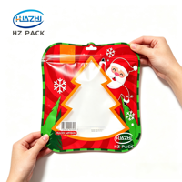 Sacs d'emballage antistatiques à fermeture éclair trois côtés de forme spéciale pour Noël, pour lait, gelée, bonbons, jouets, PET/PE