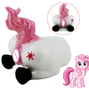 Modelo de diseño de silicona de un solo canal de gran tamaño con forma de unicornio estrella de cola rizada, criatura de fantasía, para estimulación masculina y anal. - Product Image 1