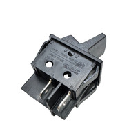 Interrupteur à bascule noir en forme de bateau, 4 broches, commande marche/arrêt, indice de protection IP23, connexion rapide, usage industriel, gros bouton d'alimentation