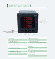 EastSong ES72-U3 Voltmètre numérique triphasé haute précision 72*72mm avec communication RS485 Modbus RTU, montage sur panneau, classe 0.5