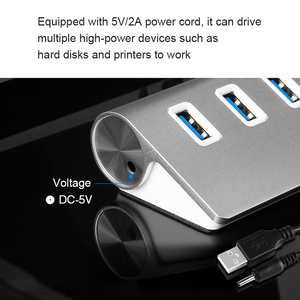 Adaptador de sincronización de datos de carga portátil, divisor de concentrador USB de alta velocidad de 7 puertos de aleación de aluminio 3,0, 5Gbps, para Macbook, PC, ordenador portátil - Product Image 5