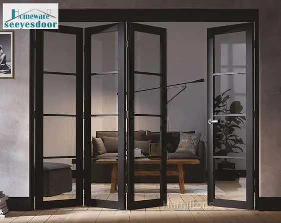 Seeyesdoor conceptions Modernes en métal porte accordéon en aluminium portes pliantes en verre pour chambre