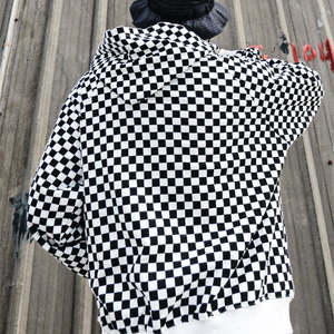 Quần Áo Nhà cung cấp thời trang dạo phố màu đen và trắng Checker hoodie người đàn ông - Product Image 5