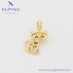 S00142595 xuping perhiasan sederhana modis <span class=keywords><strong>14k</strong></span> berlapis emas zirkon anak perempuan liontin kucing - Product Image 3