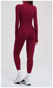 Ensemble de survêtement personnalisé 2 pièces grande taille pour femme : Leggings et veste de sport pour la gym, le fitness et le yoga – Vente en gros - Product Image 4