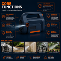 Hidrolavadora Inalámbrica de 110-240V, 70 bar, 1.2kW, 6L/min, Lavadora de Autos Portátil, Limpiador Eléctrico Recargable, Limpieza del Hogar y Exteriores