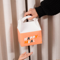 Emballage à emporter pour poulet de style KFC personnalisé, Happy Meal, boîte à lunch pour enfants, conteneur alimentaire, dossiers, boîte en papier, poignée, gaufrage