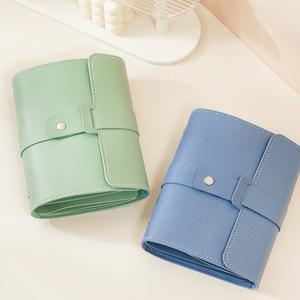 Custom logo High-end Jewellery Earrings Display <b>Storage</b> Bag <b>Box</b> PU Leather Travel Jewelry Organizer Roll - Product Image 5