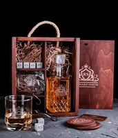 Offre Spéciale : Coffret de Carafe à Whisky Personnalisé OEM&ODM avec Boîte Gravée – Cadeaux de Noël – Coffret en Bois pour Bouteille et Verres