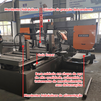 Scie à ruban CNC entièrement automatique GKX-500 pour la découpe de métaux, scie à angle 500 mm, scie à ruban hydraulique pour la découpe d'acier