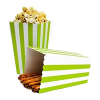 Gobelets à pop-corn jetables en papier imprimé de logo d'emballage alimentaire écologique à rayures vertes recyclables nouveau design