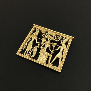Broche égyptienne rétro à la mode Broche <span class=keywords><strong>de</strong></span> poitrine avec logo personnalisé en métal doré Badges Broches élégantes en alliage <span class=keywords><strong>de</strong></span> zinc antique pour femmes - Product Image 5