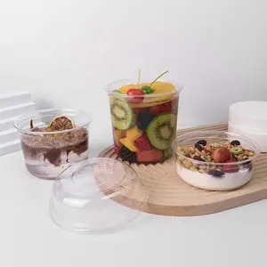 Cundao Wholesale 8oz 12oz 16oz 24oz 32oz Disposable Dessert Acai Bowl Plastic Clear PET Round Deli Container