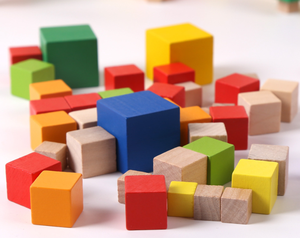 Cubos de madera coloridos, bloque de madera, ayuda para enseñanza de matemáticas - Product Image 3