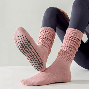 Women's Pink Non-Slip Knitted <b>Socks</b> With <b>Grip</b> Sole For Men Daily Wear Spring Standard Thickness Anti-Slip Feature - Product Image 1