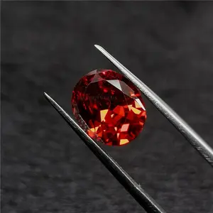 Directe Fabriek Goedkope Synthetische Diamant Granaat Machine Cut Ovale Vorm Zirconia Voor Ringen