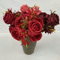 Composition florale artificielle de 9 roses lys, décoration murale végétale, ornement de table intérieur, accessoire photo, Thanksgiving