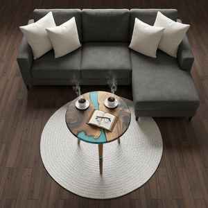 Tables uniques en résine et en bois combinant du bois naturel avec de la résine transparente, faites à la main, durables, élégantes et fonctionnelles, parfaites pour la pièce - Product Image 6