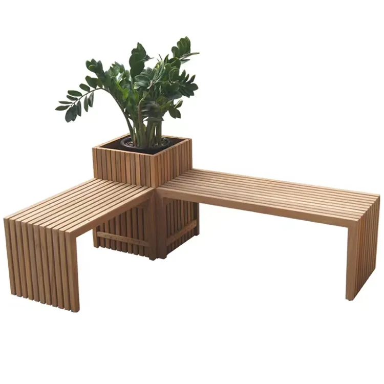 Tabela de madeira sólida para lazer, cadeira de madeira para áreas externas