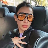 Kacamata Mengemudi Gaya Baru yang Dipersonalisasi, Bingkai Besar Trendi, Kacamata Oval Retro Fashion Model Katak, Ukuran Besar, UV400 Unisex
