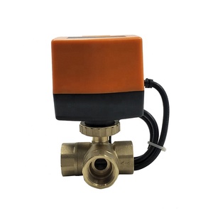 AC 230V DN20 3/4 ''3 vie controllo a 3 punti valvola a sfera motorizzata in ottone <span class=keywords><strong>valvole</strong></span> di controllo del flusso di trattamento delle acque HVAC - Product Image 2