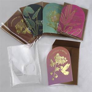 新年のオフセット印刷ありがとう紙カードのための幸せな誕生日グリーティングカードカスタム金箔ロゴデザイン印刷 - Product Image 3