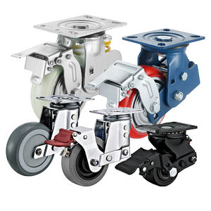 Factory Direct 3 4 5 6 8 Zoll Doppelfeder Stoß dämpfende Rollen Hochleistungs-drehbare Eisenkern-PU-Räder Feder belastete Rolle - Product Image 1