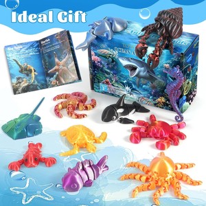 LEVIGOR Juguete articulado impreso en 3D, serie de vida marina realista, el más vendido transfronterizo, venta al por mayor – gran adorno de pulpo - Product Image 3