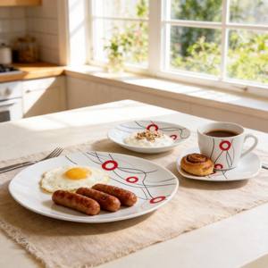 Juego de Vajilla Cuadrada de Porcelana Cerámica de 20 Piezas, Diseño de Fabricantes Chinos, <span class=keywords><strong>Precio</strong></span> Económico - Product Image 1