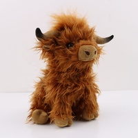 Nouvelle Peluche Vache des Highlands Écossaise à Poils Longs, Coussin Réaliste Doux et Câlin, Jouet de Ferme Très Vendu
