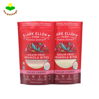 Sachet refermable autoportant en PET/PE, résistant à l'humidité, imprimé sur mesure pour l'emballage alimentaire de noix, de snacks et de céréales sans gluten