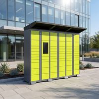 Casier à colis industriel à fixation au sol avec serrure électronique, en acier thermolaqué, livraison intelligente, étanche, extérieur